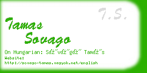 tamas sovago business card